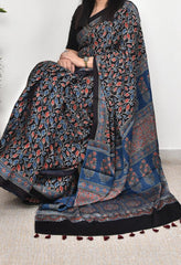 Ajrakh Modal Silk Premium Saree