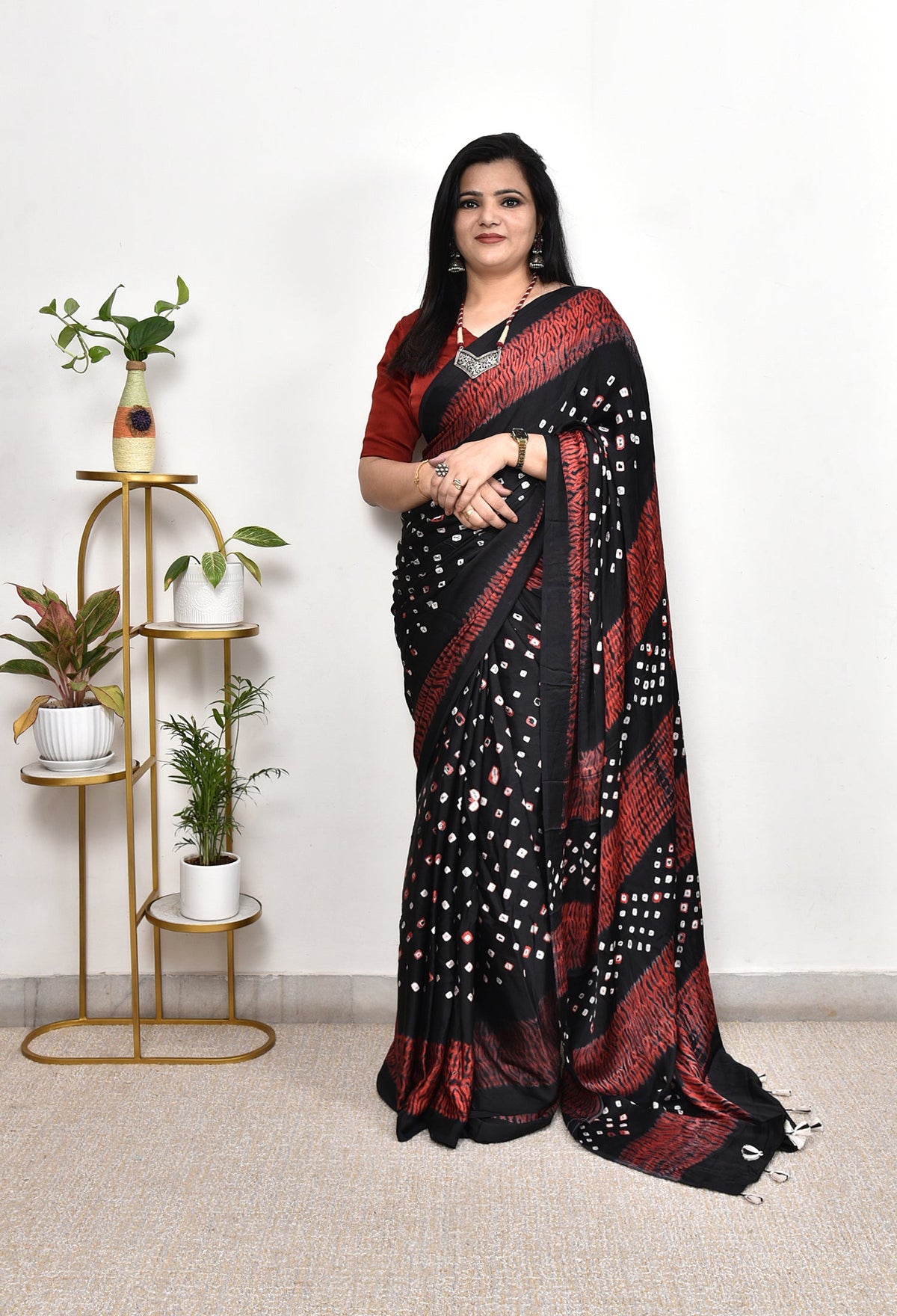 MODAL SILK SHIBORI BANDHANI SAREE