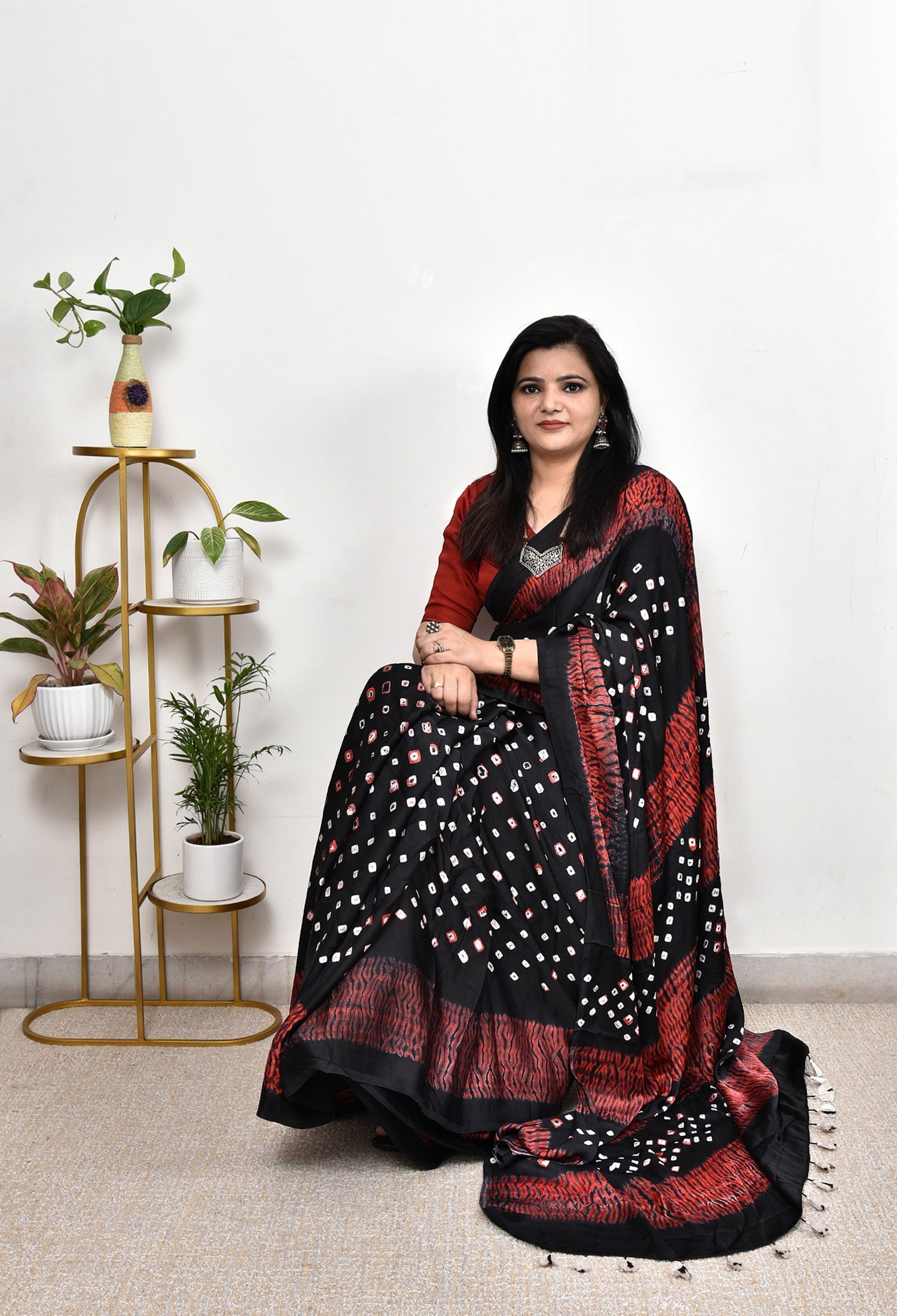 MODAL SILK SHIBORI BANDHANI SAREE