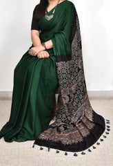 Ajrakh Modal Silk Premium Saree