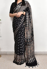 Ajrakh Modal Silk Premium Saree