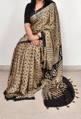 Ajrakh Modal Silk Premium Saree