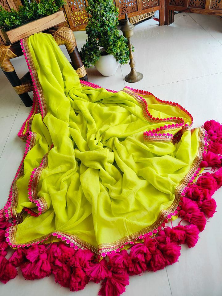 Trending Neon Zari Mulmul Cotton Saree