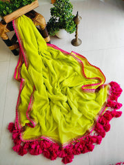 Trending Neon Zari Mulmul Cotton Saree