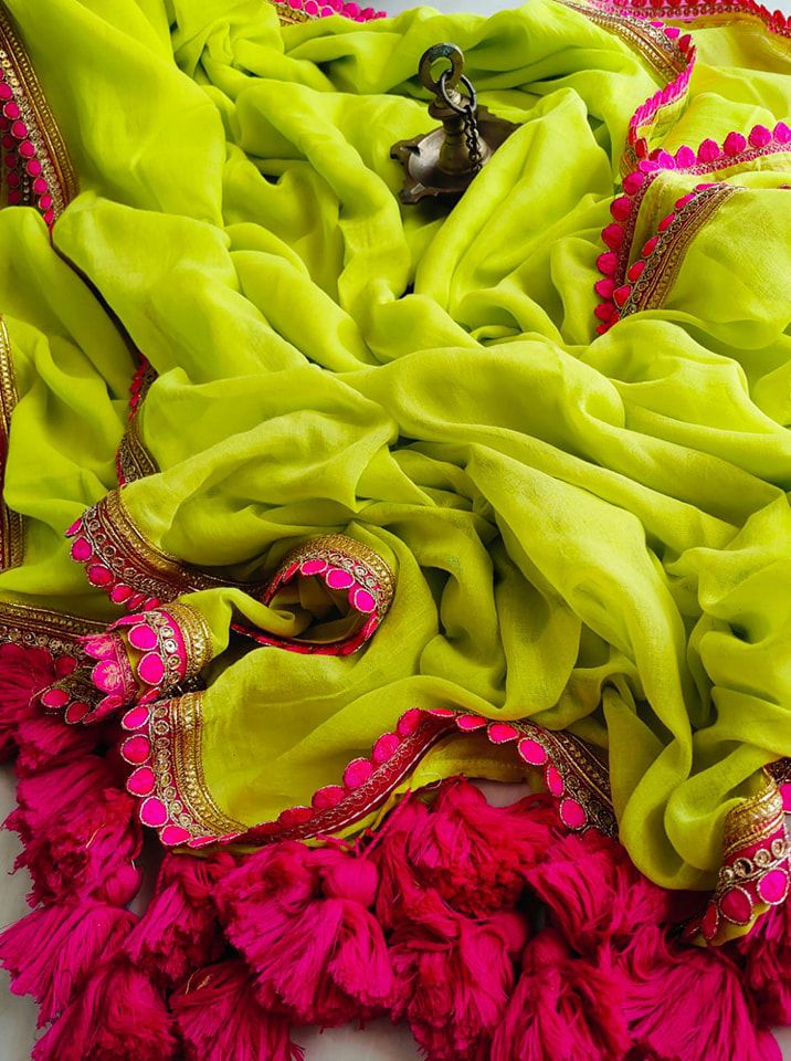 Trending Neon Zari Mulmul Cotton Saree