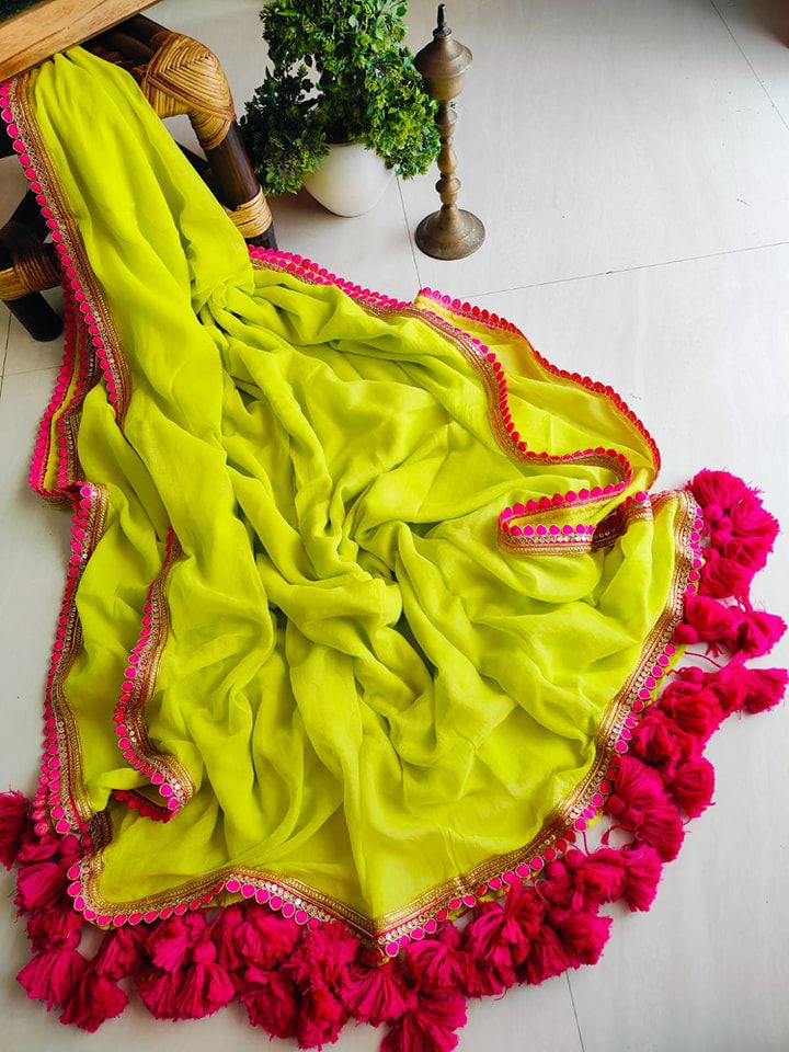 Trending Neon Zari Mulmul Cotton Saree