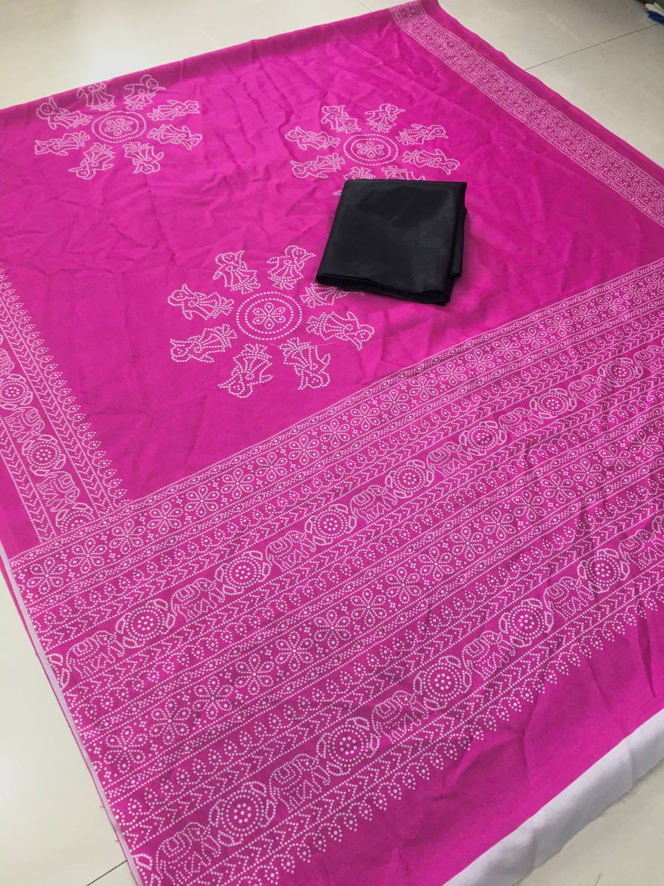 Modal Silk Bandhani Saree