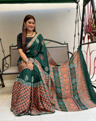 Ajrakh Modal Silk Premium Saree