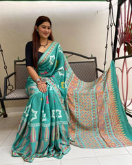 Ajrakh Modal Silk Premium Saree